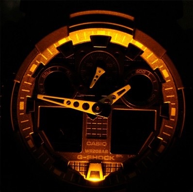 Osvětlení hodinek Casio G-shock GA100–1A1