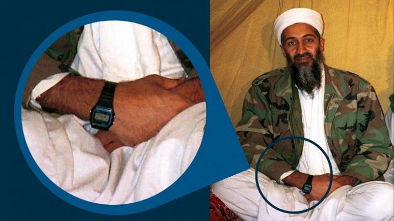 Usáma Bin Ládin s hodinkami Casio F-91W - firmě dělal dost negativní reklamu
