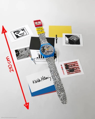 Mickey Mouse Limitovaná edice SWATCH X Keith Haring Watch Wall